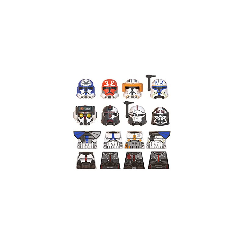 MERK Weapons and Armour Pack Set for Lego Minifigures, Helmet Star Wars Clones Figures (290117223P)